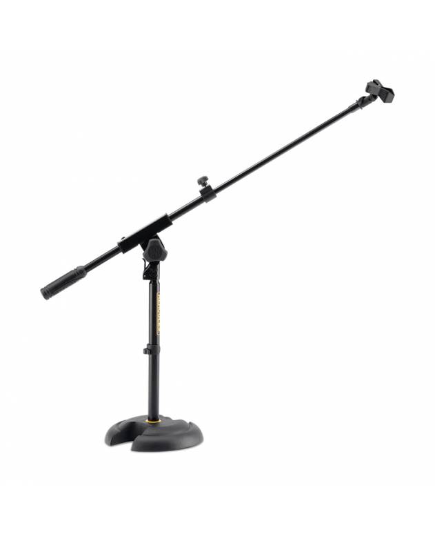 Hercules MS120B Short Round Base Stand with Boom Arm and Mic Clip
