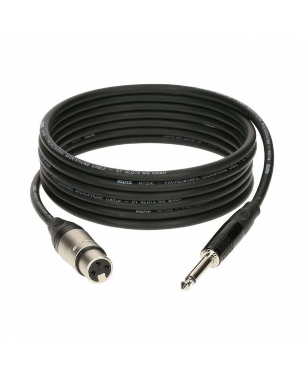 Klotz M1FP1K0500 M1 Microphone Cable with XLR 3pin Female to 1/4" Jack, 5 Metres