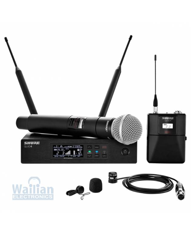 Shure QLXD124/85M Handheld and Lavalier Combo Digital Wireless Microphone System