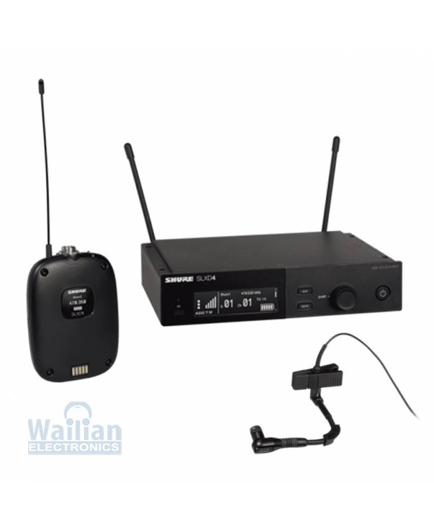 Shure SLXD14/B98H Digital Wireless Instrument Microphone System with BETA98H/C Clip-on Instrument Microphone