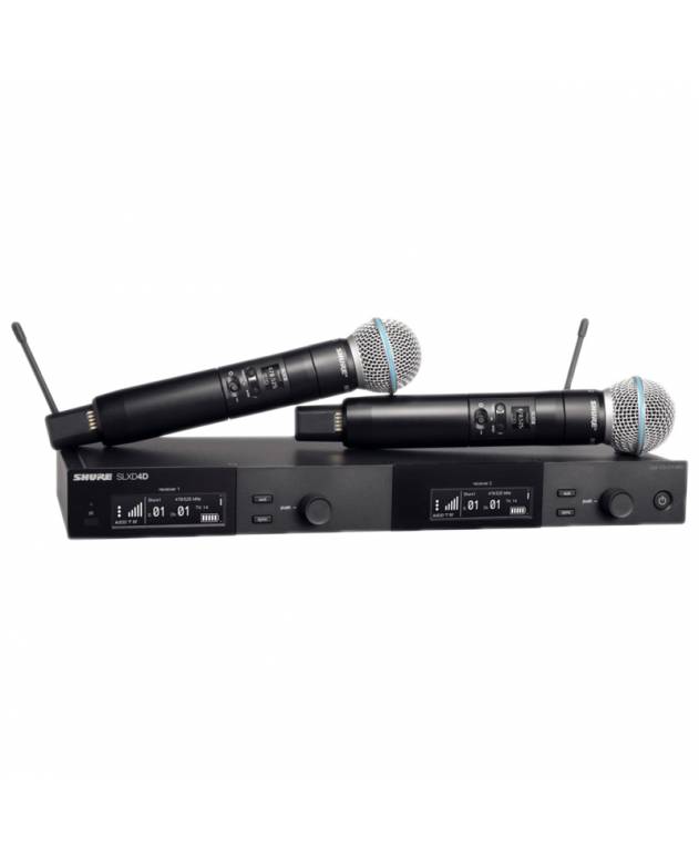Shure SLXD24D/B58 Dual Digital Wireless Handheld Microphone System with 2 SLXD2/B58